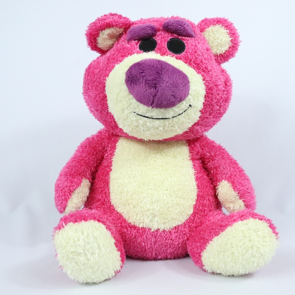 Disney Pixar Toy Story 3 Lotso Bear Weighted Fuzzy Pink Plush Stuffed Toy